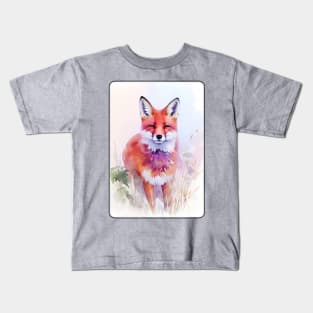 Fox Watercolor Portrait 1 Kids T-Shirt